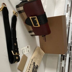 Burberry Women's Checkered Belt Bag - Black and Brown